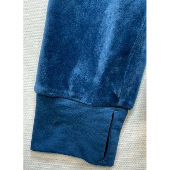 Champion Womens Velour Pullover Sweatshirt Sweater XL Blue Drawstring & Pockets - Picture 6 of 13